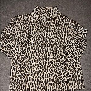 LOFT Animal Print Turtleneck Sweater